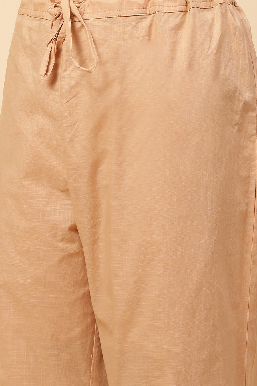 BIBA Red Cotton Straight Kurta Palazzo Suit Set