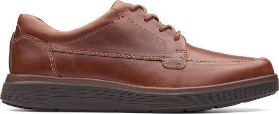 Clarks Un Abode Ease Heren Veterschoenen - Dark Tan Leather - Maat 41