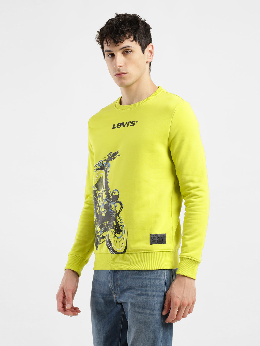 Men's Solid Green Crew Neck Sweatshirt