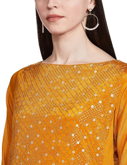 BIBA Women Art Silk Kurta Garara Suit Set