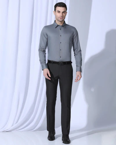 Men's Classic Slim Fit Black Formal Trousers