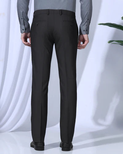 Men's Classic Slim Fit Black Formal Trousers