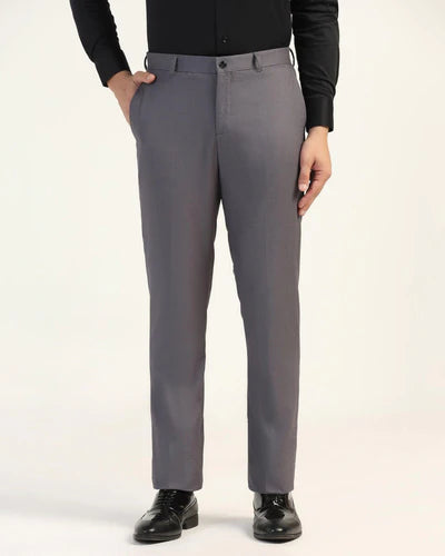 Men's Slim Fit Charcoal Grey Formal Trousers