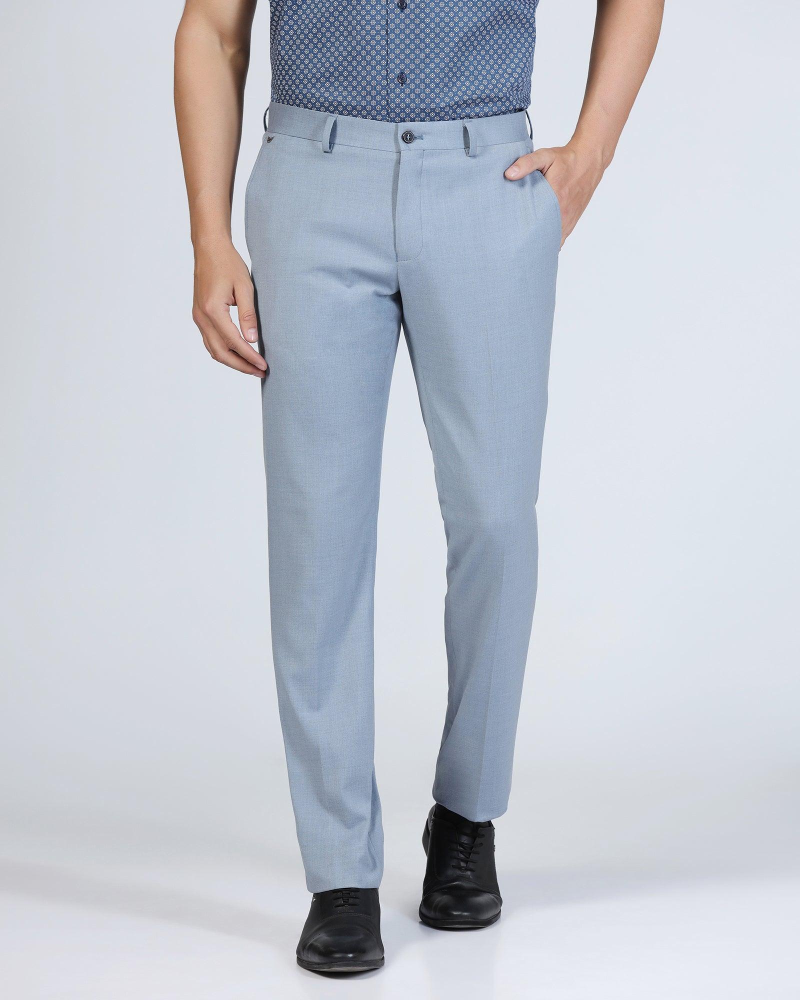 Men's Slim Fit Light Blue Formal Trouser