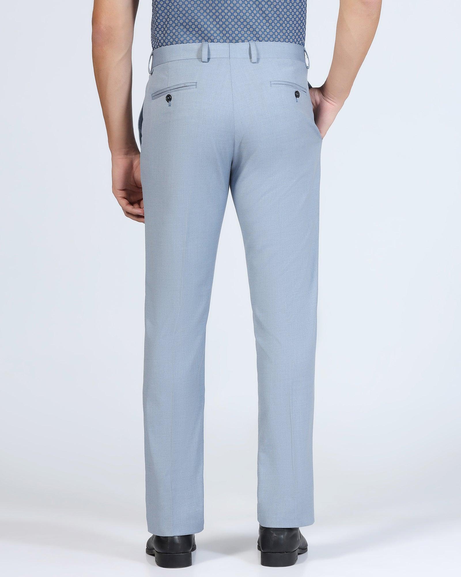 Men's Slim Fit Light Blue Formal Trouser