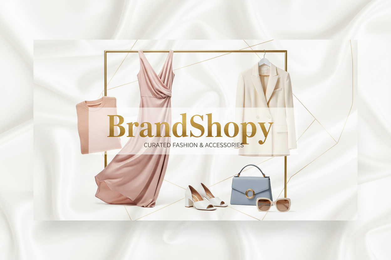 Generate a banner for a fashion store named BrandShoppy