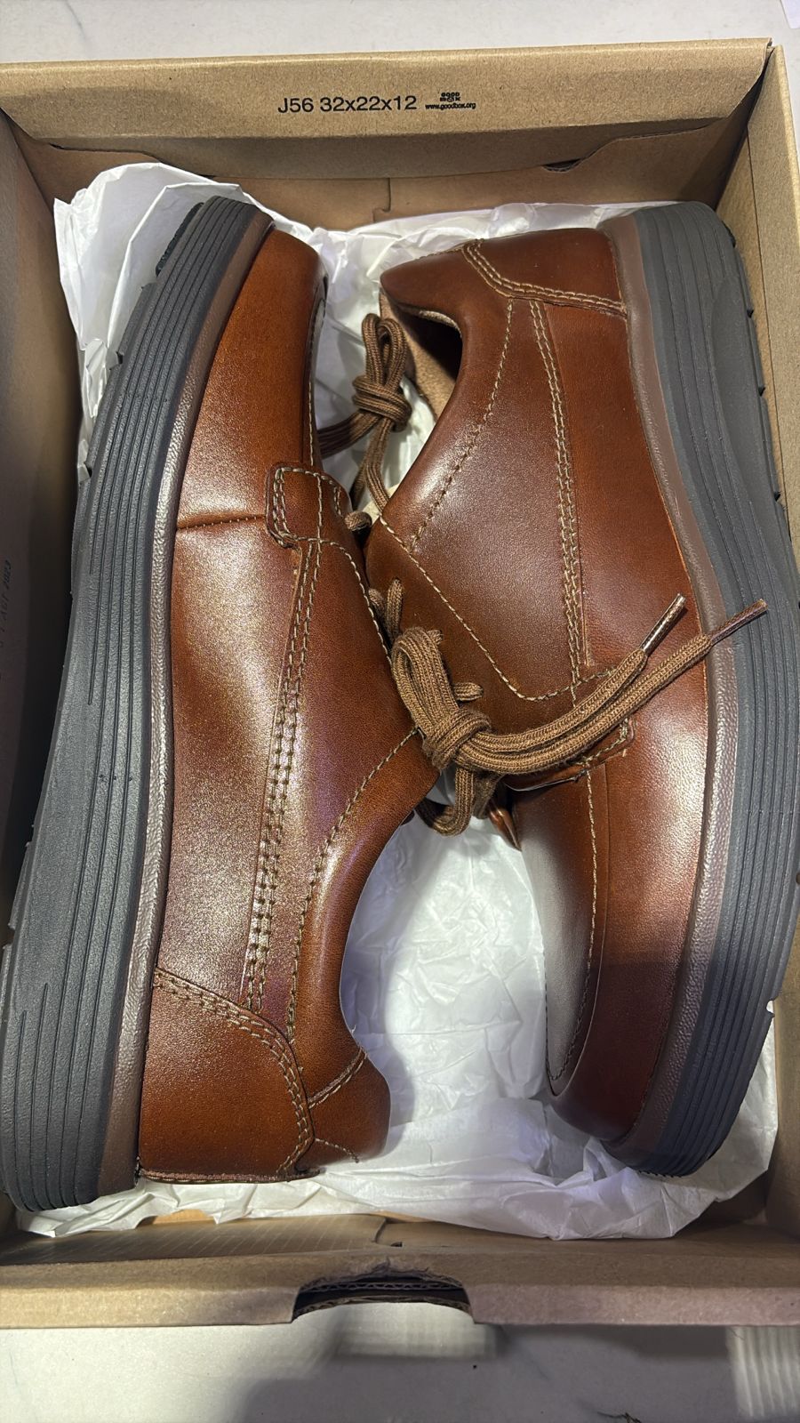 Clarks Un Abode Ease Heren Veterschoenen - Dark Tan Leather - Maat 41