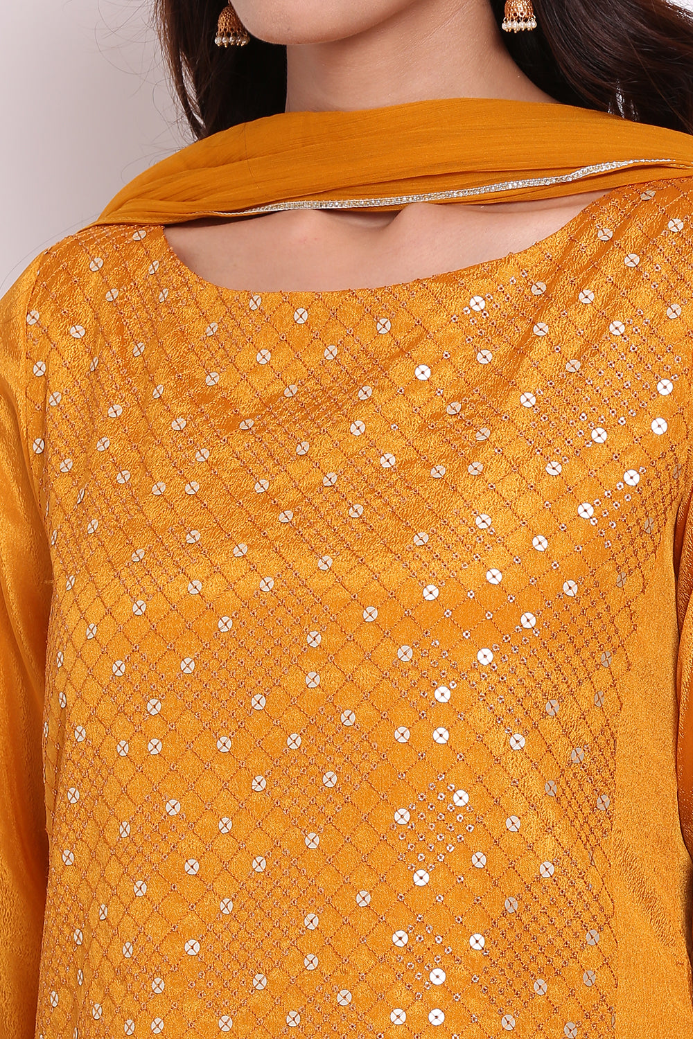 Yellow Art Silk Kurta Garara Set – Premium Surplus Collection