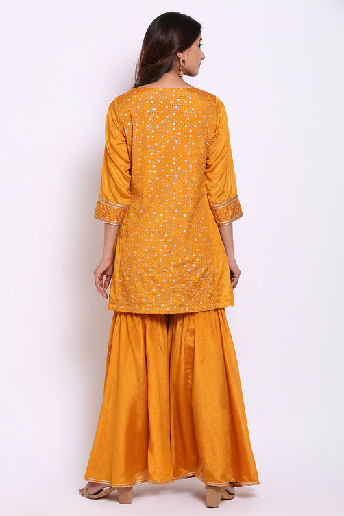 Yellow Art Silk Kurta Garara Set – Premium Surplus Collection